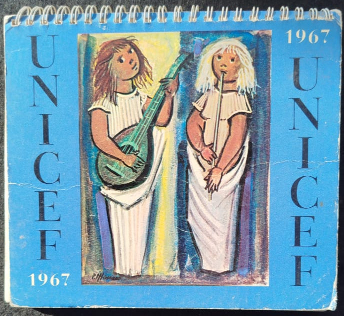 Agendas Cochrane 1967 . UNICEF , tarjetas de navidad de diferentes países